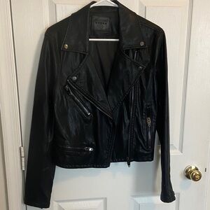 Women's Black Faux Leather Jacket